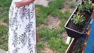 Gardening without t-shirt!