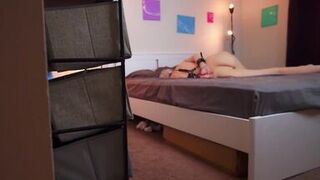 Tied up and horny! Untied her so she could orgasm!