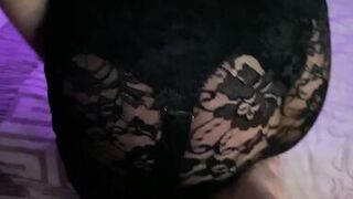 Lace on the Ass and Nylons on the Legs Sucked and Fucked