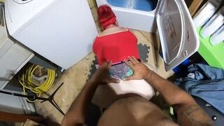 O NO im stuck in the dryer dont cream pie my tight pussy stepson