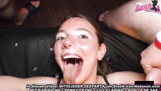 German amateur sex party with a lot of sperm cumshot and insemination