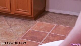 Sweet brunette model had a sensual bath