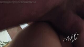 MILF gets fucked and gets cum on her veiny tits with big nipples