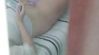 Stepson enters my room, catches me masturbating and fills me with milk