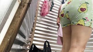 Witnessing intimate moments in the beach dressing room