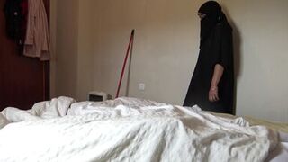 Muslim maid has sex with big black cock in a hotel room - 15 image
