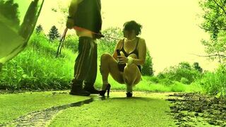 When the stupid slut collects her rewards at the end of the day