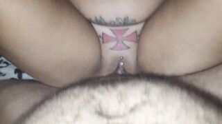 Cumming inside the blonde with glasses