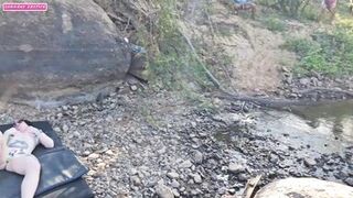 RUNNING AWAY FROM HOME TO CHEAT ON MY HUSBAND WITH THREE MASKED MEN ON THE RIVERSIDE