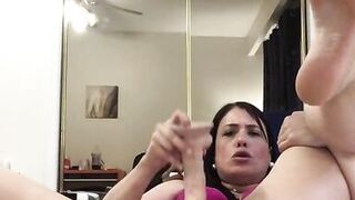 Room Cam: Sexy Brunette MILF Stuffs Throbbing Wet Pussy With Dildo And Cums Everywhere While Rubbing Clit - 13 image