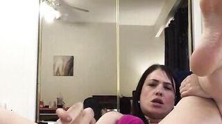 Room Cam: Sexy Brunette MILF Stuffs Throbbing Wet Pussy With Dildo And Cums Everywhere While Rubbing Clit - 14 image