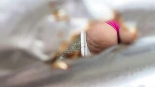 Pervert records through the outdoor dressing hole