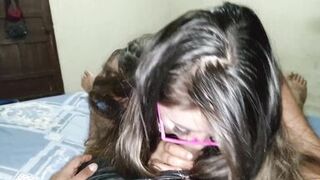 Stepmother, tired of stepfather not fucking her, goes into her stepson's room in search of cocks