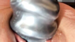 Big Dildo Riding and DP with Vibro XXL