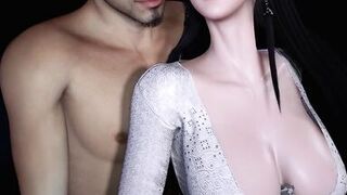 3D cute anime wife with hot lingerie cheating with big cock stranger and got orgasm