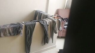 my cuckold hubby watches me being fucked by the inexperienced neighbor in the living room