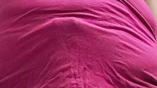 Wife cleaning her hairy pussy