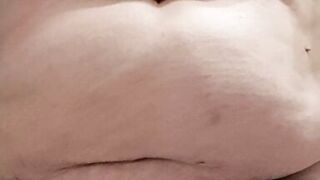 Wife cleaning her hairy pussy