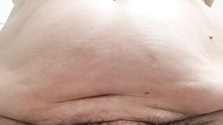 Wife cleaning her hairy pussy