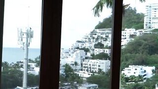 On the beach, my friend's stepson doesn't stop looking at me and I make his cock very hard