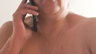 My husband calls me and I'm fucking my stepson