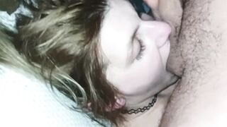 Homemade Amateur Slut in sexy Lingerie Sucking Big Cock with Cum on her Face