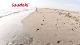 WE FUCKED in front of the BEACH because he dared me to stay NAKED on a NUDIST beach.