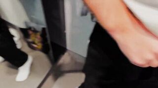 Public Blowjob in fitting room from a hot Blonde Girl - were we too loud?