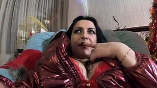 Preview- MilfyCalla - A hot pantyhose slut wants many presents from Santa-Down-jacket fetish - 224 - 1 image