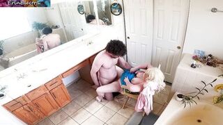 Stepson caught on camera being more than just helpful with stepmom dressing in the bathroom
