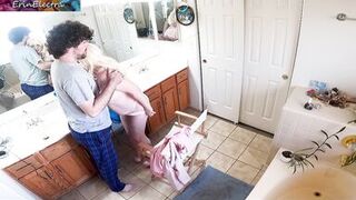 Stepson caught on camera being more than just helpful with stepmom dressing in the bathroom