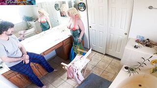 Stepson caught on camera being more than just helpful with stepmom dressing in the bathroom