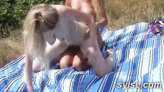 2 amateur MILFS and the virgin in the vineyards - 5 image