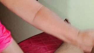 Milf stepmom sucking her perverted stepson's cock