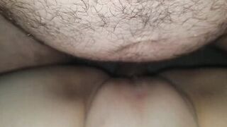 Daddy teases me with his big cock. He fucks me deep and squirts my pussy well.