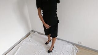 Horny estate agent strips naked for me during a house viewing - exhibitionist wife - 2 image