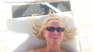 Beautiful blonde amateur mature wife enjoys outdoor sex