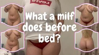What a Blonde Single MILF Does Before Bed - 1 image