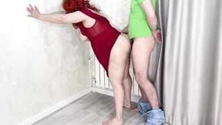 Mature neighbor came to visit to suck cock and have anal sex