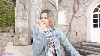 Romantic walk with remote controled vibrator in my pussy