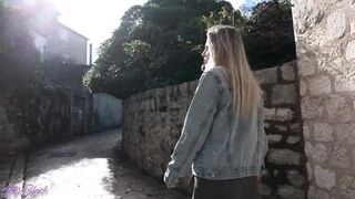 Romantic walk with remote controled vibrator in my pussy