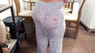 Mother-in-law shows off BIG ASS to son-in-law who ends up fucking her