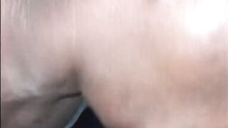 Bald girl and pretty dark skinned chick share a big dick until they get a double facial