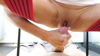 MILF cums on my cock while I eat her tight wet pussy.