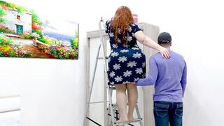 Stepson came to the aid of his stepmom, and she agreed to give him a blowjob and let him fuck her big ass - 2 image
