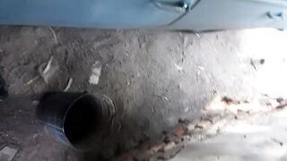 We stand in the garage