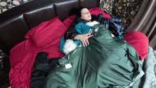 Several shiny down-jackets used for fucking and masturbating 267