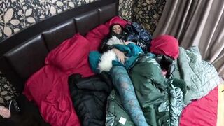 Several shiny down-jackets used for fucking and masturbating 267