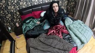 Several shiny down-jackets used for fucking and masturbating 267