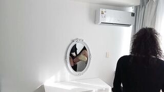 Big cock t,r,v fucks me with my thong on and barefoot, busty and big ass Latina brunette